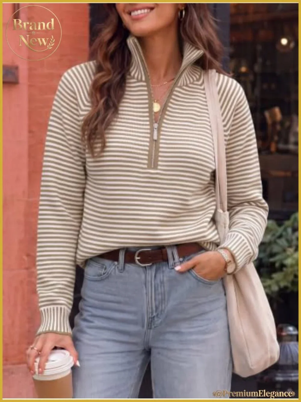 Oversized Quarter Zip Sweater Knit Pullover Loungewear